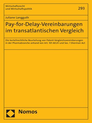 cover image of Pay-for-Delay-Vereinbarungen im transatlantischen Vergleich
